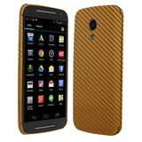 Motorola Moto (2nd Gen, 2014) Gold Carbon Fiber Skin Protector