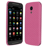 Motorola Moto (2nd Gen, 2014) Pink Carbon Fiber Skin Protector