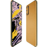 Samsung Galaxy S20 TechSkin Gold Carbon Fiber Skin [6.2 inch]