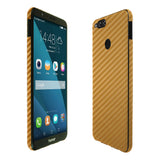 Huawei Honor 7X TechSkin Gold Carbon Fiber Skin (Huawei Mate SE)