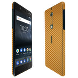 Nokia 5 TechSkin Gold Carbon Fiber Skin