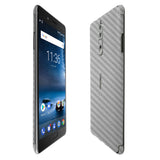 Nokia 8 TechSkin Silver Carbon Fiber Skin